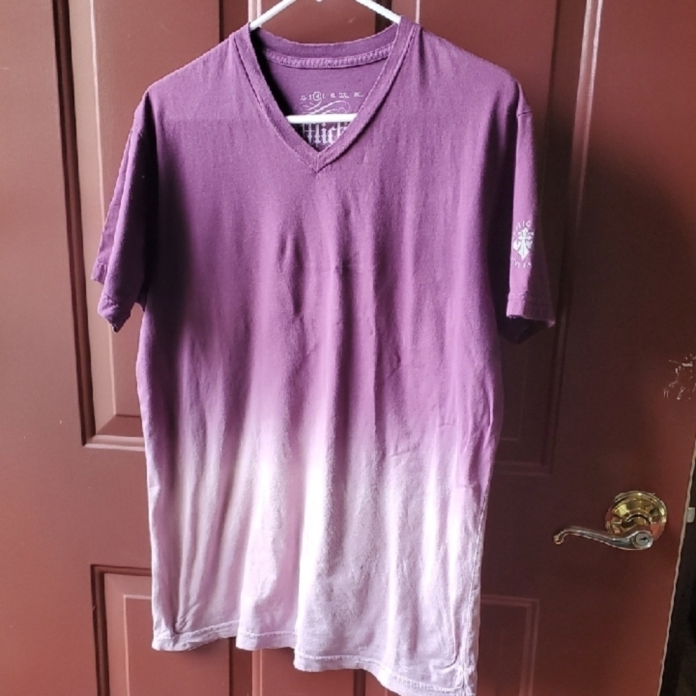 Affliction Standard Series  Purple Gradient Short Sleeve Tee MEDIUM